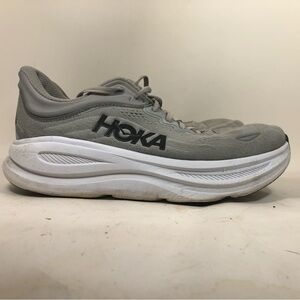 Hoka Bondi 9 Running Shoes Mens Sz 10 4E Athletic Sneakers Trainers Gray White
